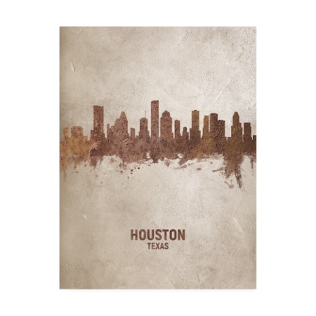 Michael Tompsett 'Houston Texas Rust Skyline' Canvas Art,14x19